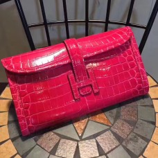 Hermes Jige Clutch 29cm Croco Felroze