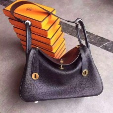 Hermes Lindy 30cm handtas zwart goud