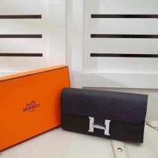 Hermes Constance Portemonnee Togo Leer Zwart