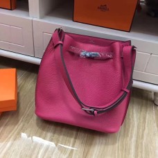 Hermes So Kelly 28cm Togo lederen schoudertas felroze zilver
