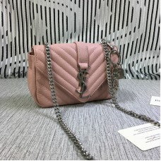 YSL Kleine Envelop Kettingtas Geitenleer Roze 18cm