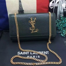 Nieuw YSL Chain Bag 24cm Caviar Leder Donkergroen