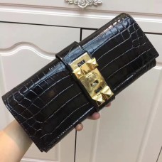Hermes Medor Clutch 29cm Croco Zwart
