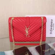 YSL Saint Laurent Klassieke Grote Monogram Tas Rood 31cm