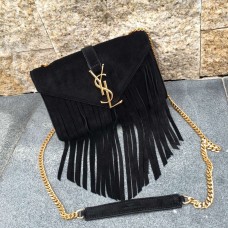 YSL Suède Tassel Tassel 22cm Zwart