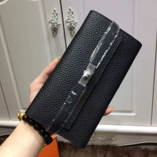 Hermes Kelly Portemonnee Togo Leer Zwart
