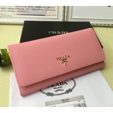 Prada 1M1132 Portemonnee Saffiano Leder Roze