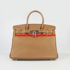 Hermes Birkin 30cm Togo lederen handtassen licht koffie zilver