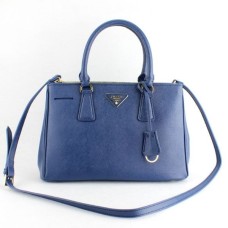 Prada Galleria Tas 1801 Saffiano Leer 30cm Donkerblauw