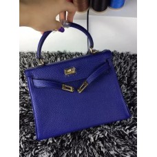 Hermes Kelly 25cm Togo Leer Blauw Goud