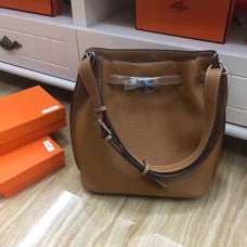 Hermes So Kelly 28cm Togo Leren Schoudertas Camel Zilver