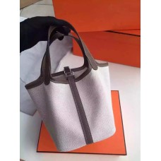 Hermes Picotin Lock Canvas Donkergrijs