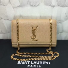 YSL Kaviaar Leren Tas 22cm Abrikoos Goud