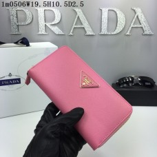 Prada Portemonnee Saffiano Leder 0506 Roze