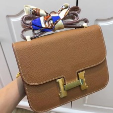 Hermes Constance tas 23cm Epsom leer camel goud