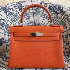 Hermes Kelly 28cm Tas Togo Leer Oranje Goud