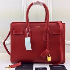 YSL Rode Downtown Tote Koe Lederen Tassen