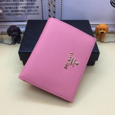 Prada 1M0204 Kleine Portemonnee Saffianoleer Roze
