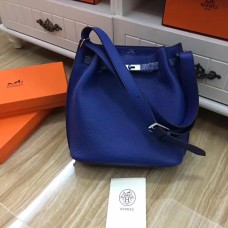 Hermes So Kelly 28cm Togo lederen schoudertas elektrisch blauw zilver