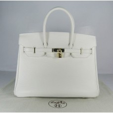 Hermes Birkin 35cm Togo lederen handtassen wit goud