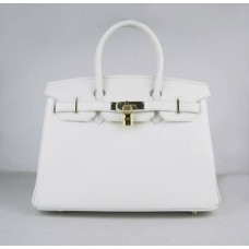 Hermes Birkin 30cm Togo lederen handtassen witgoud