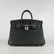 Hermes Birkin 25cm handtas 6068 zwart zilver