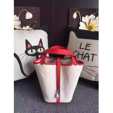 Hermes Picotin Lock Canvas Rood
