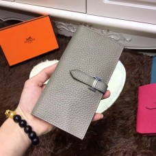 Hermes Bearn Portemonnee Togo Leer H005 Grijs