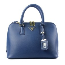 Prada 0812 donkerblauwe draagtas met kruispatroon