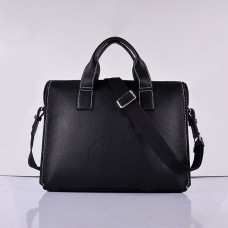 Hermes Kalfsleer 8078 Handtas Zwart Zilver