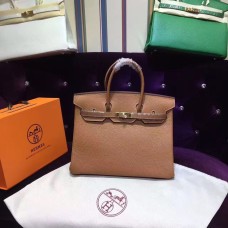 Hermes Birkin 30cm Togo lederen handtassen licht koffie goud