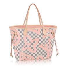 Louis Vuitton N41050 Neverfull MM Schoudertas Damier Azur Canvas