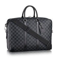 Louis Vuitton N41123 Porte-Documents Voyage GM Aktetas Damier Graphite Canvas