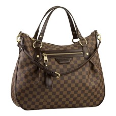 Louis Vuitton N41131 Evora MM Schoudertas Damier Ebene Canvas