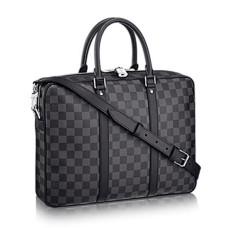 Louis Vuitton N41478 Porte-Documents Voyage PM Aktetas Damier Graphite Canvas