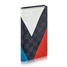 Louis Vuitton N41593 Brazza Portemonnee Regatta Damier Cobalt Canvas