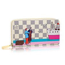 Louis Vuitton N41668 Zippy Portemonnee Damier Azur Canvas