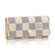 Louis Vuitton N60020 4 Sleutelhouder Damier Azur Canvas Louis Vuitton N60020 4 Sleutelhouder Damier Azur Canvas