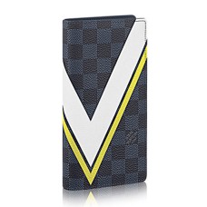 Louis Vuitton N64004 Brazza Portemonnee Damier Cobalt Canvas