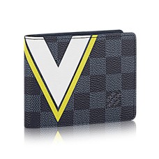 Louis Vuitton N64010 Slanke Portemonnee Damier Cobalt Canvas